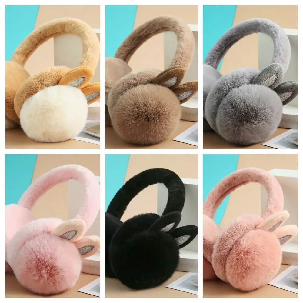 Удобные наушники из искусственного меха с кроличьими ушками - Фотография_6