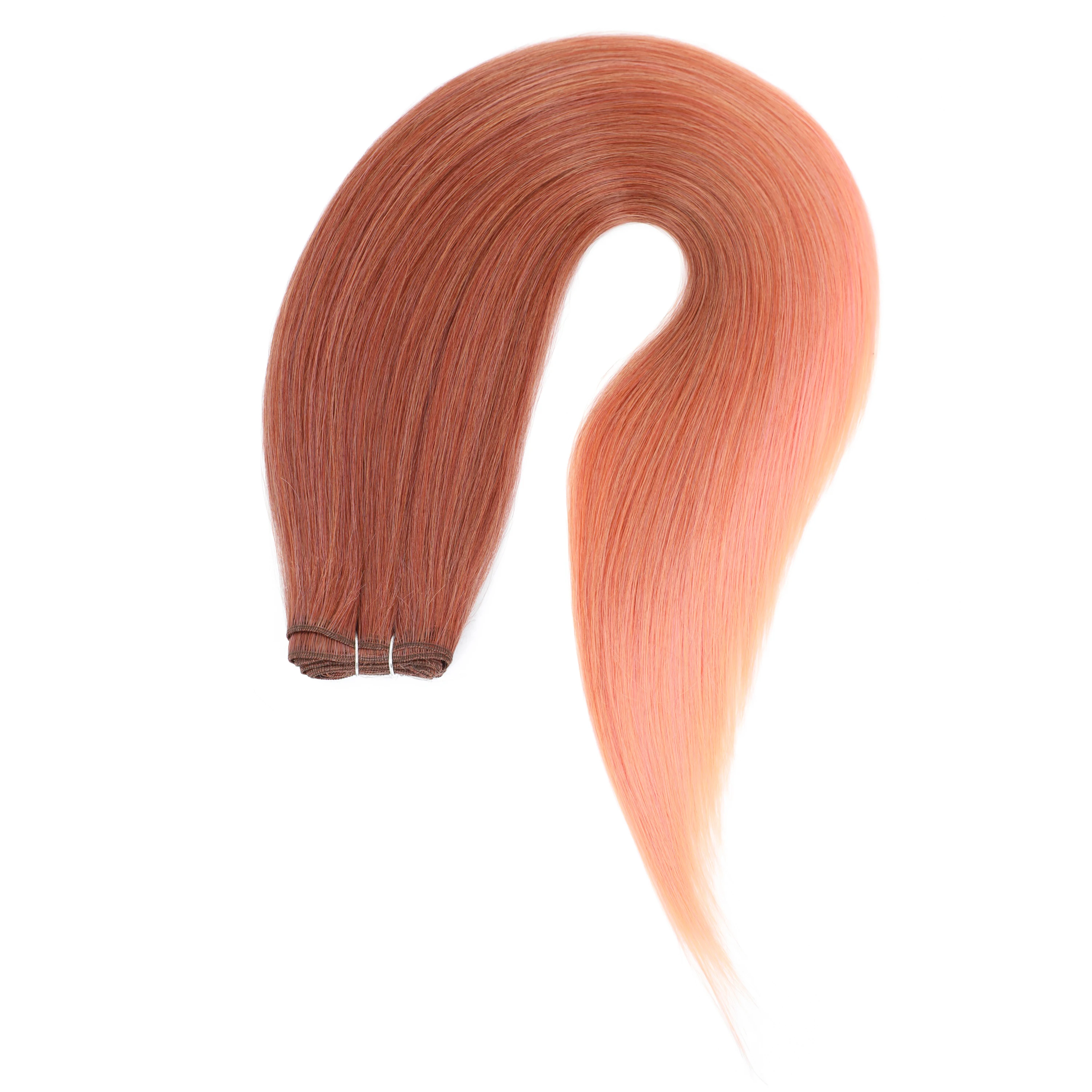 Необычные розовые прямые пучки волос с костями - Фотография_4