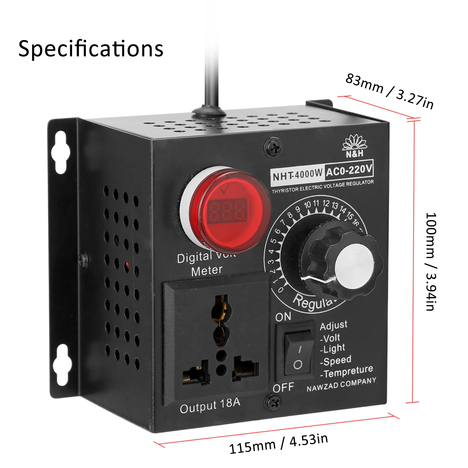 Регулятор напряжения ac110v 4000 - Фотография_3