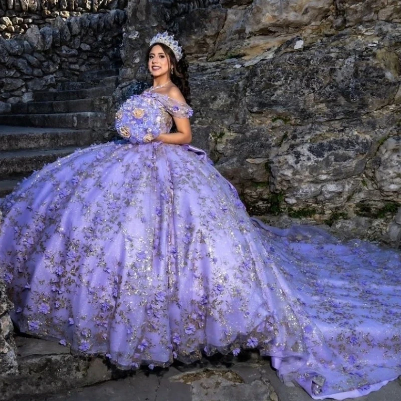 Lavender sweetheart ball gown quinceanera