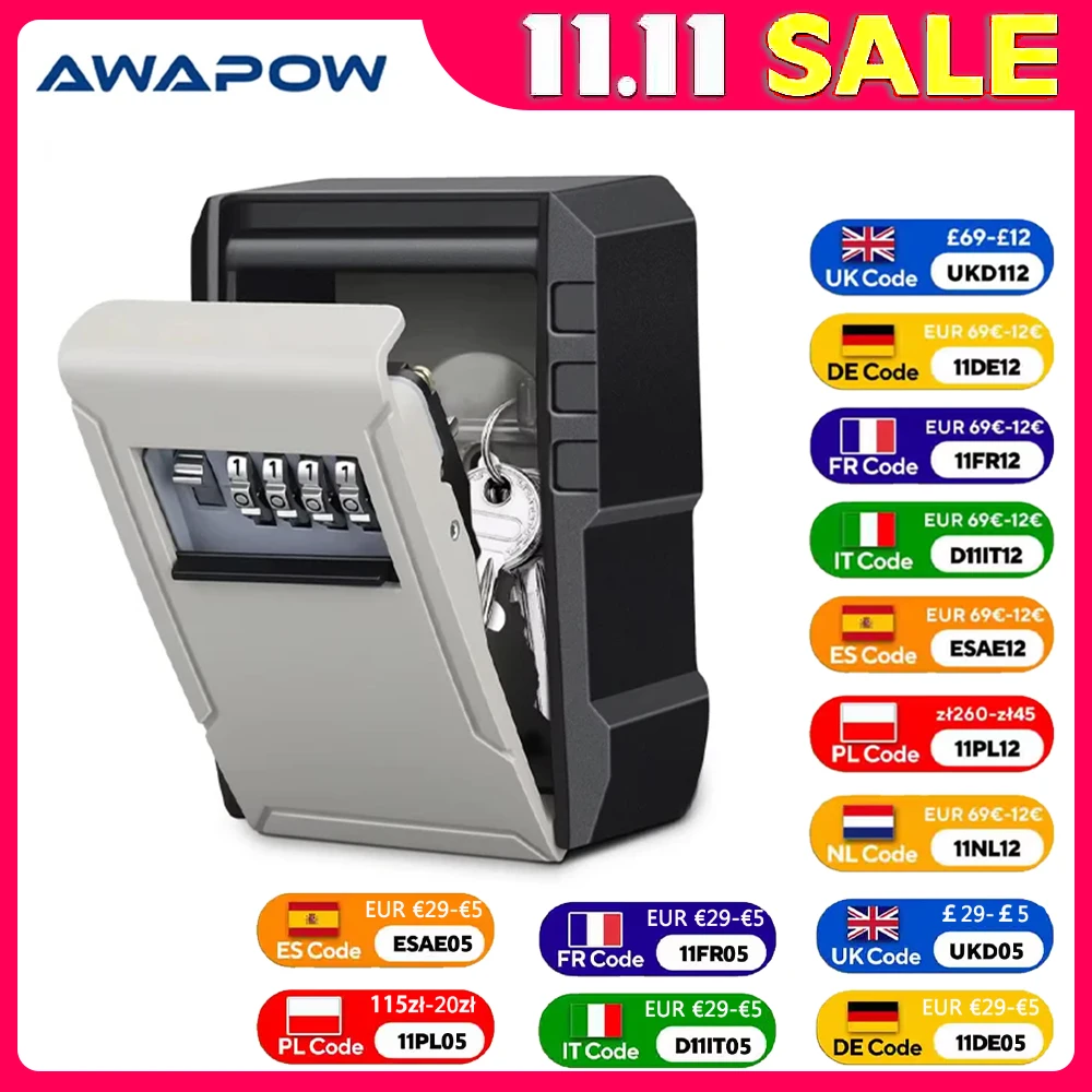 Awapow металлический ящик для ключей с паролем