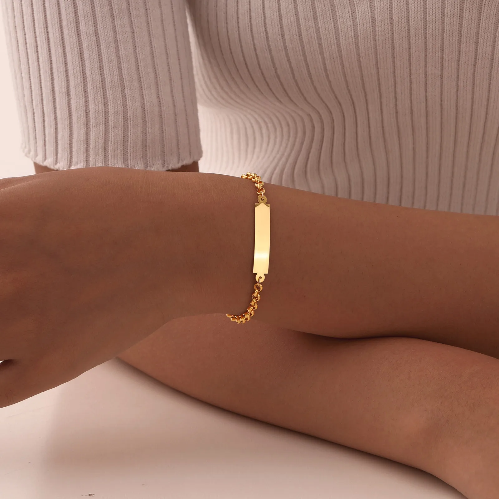 Браслеты vnox с бесплатной гравировкой имени и даты для женщин и девочек - Фотография_2