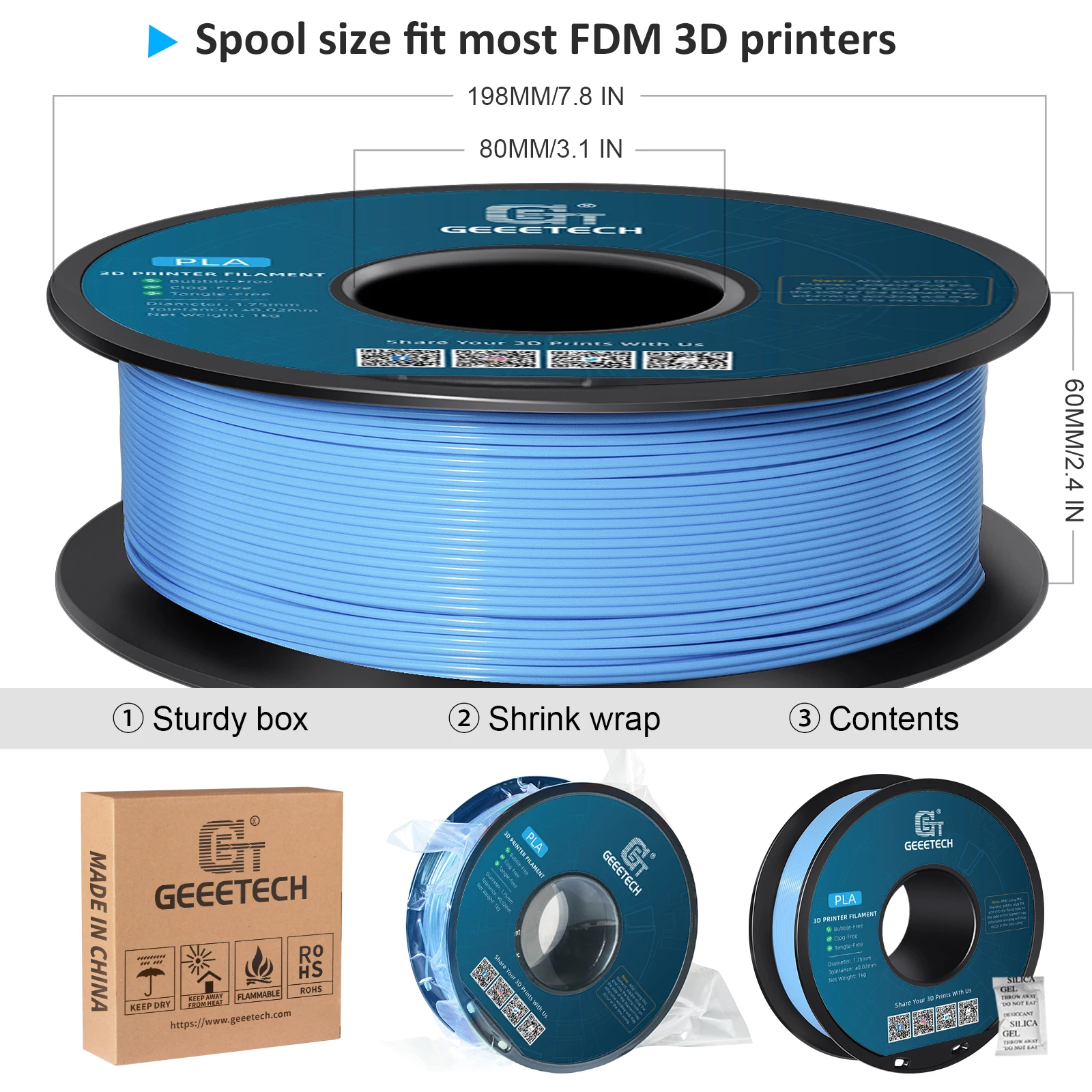 Geeetech 1 кг 1,75 мм нить, нить - Фотография_5