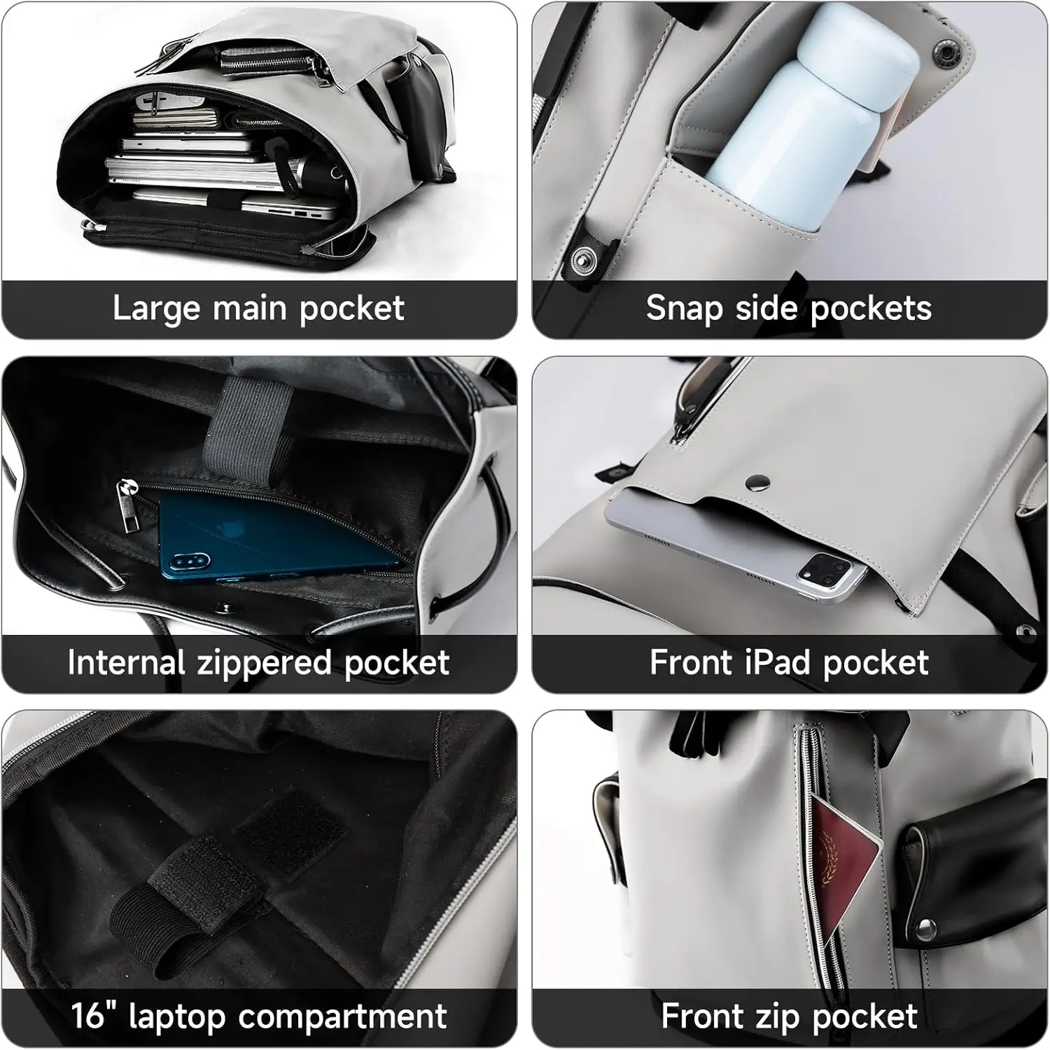 Винтажный кожаный дорожный рюкзак для мужчин - Фотография_6