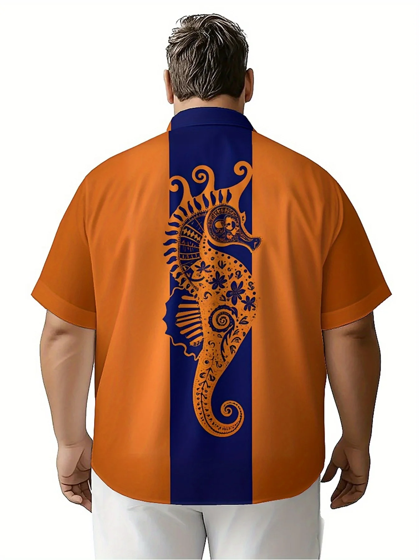 Мужские гавайские рубашки больших размеров с классическим узором - Фотография_3