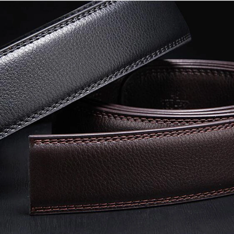 Ремень мужской с автоматической пряжкой из пу кожи - Фотография_3