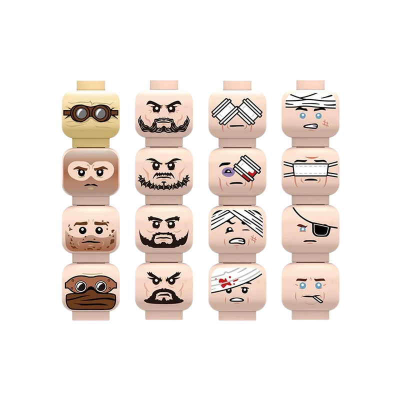 Строительные блоки injured emotional face heads - Фотография_5