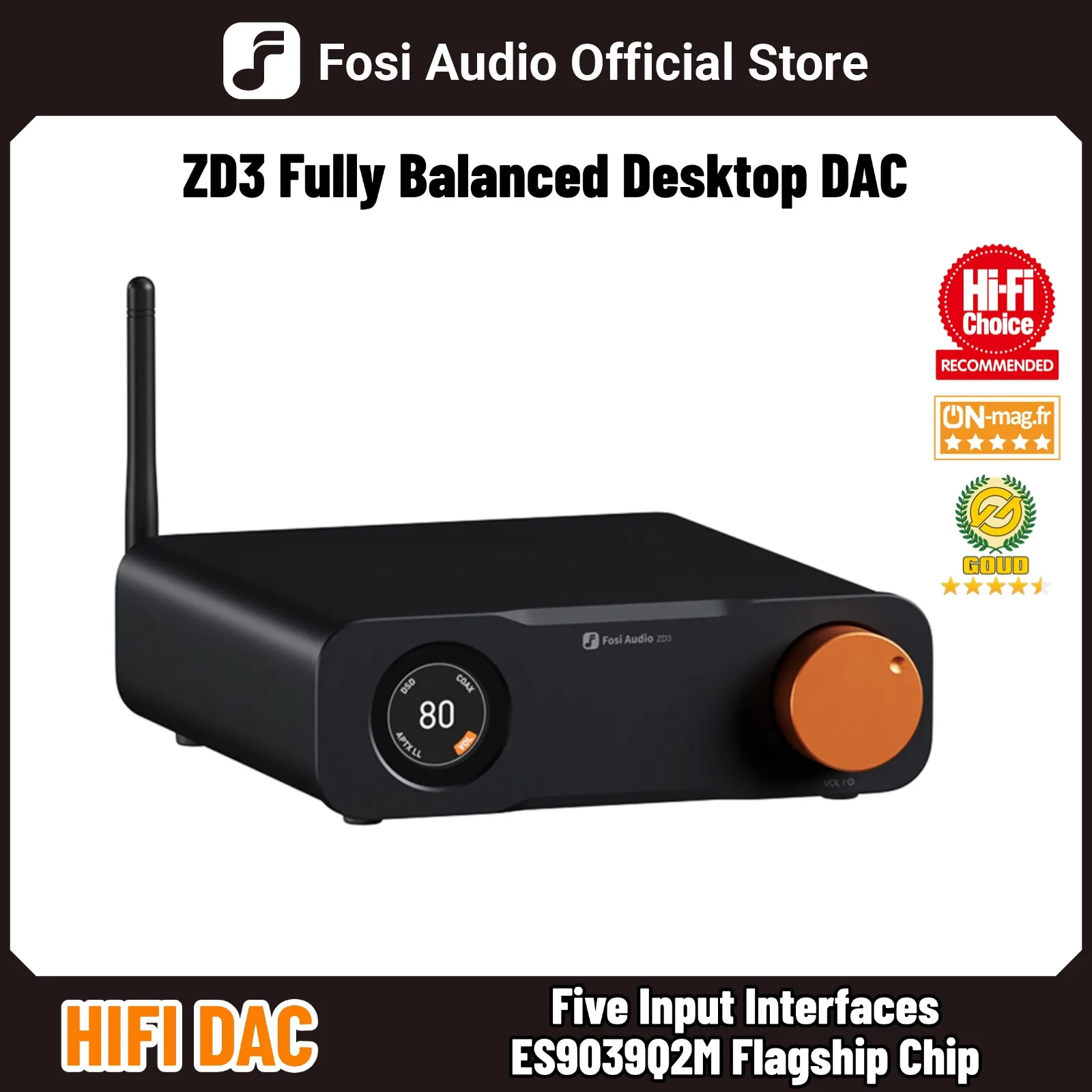 Fosi audio zd3 bluetooth usb настольный цап вход arc