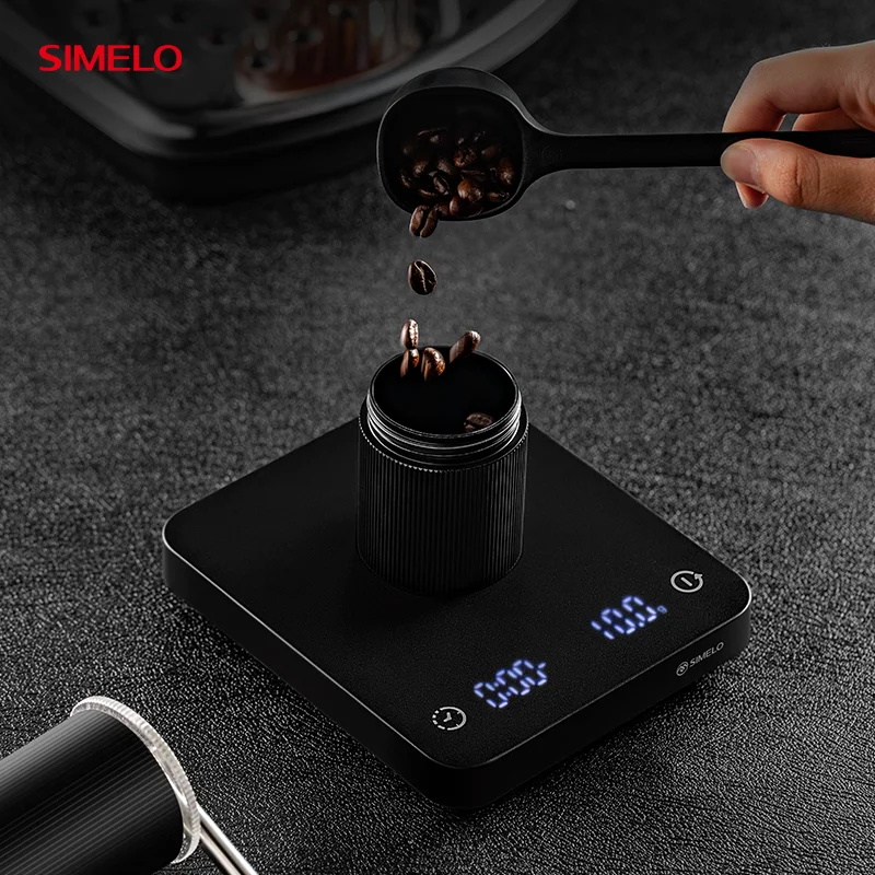 Simelo черные мини-весы для кофе в зернах бариста - Фотография_2