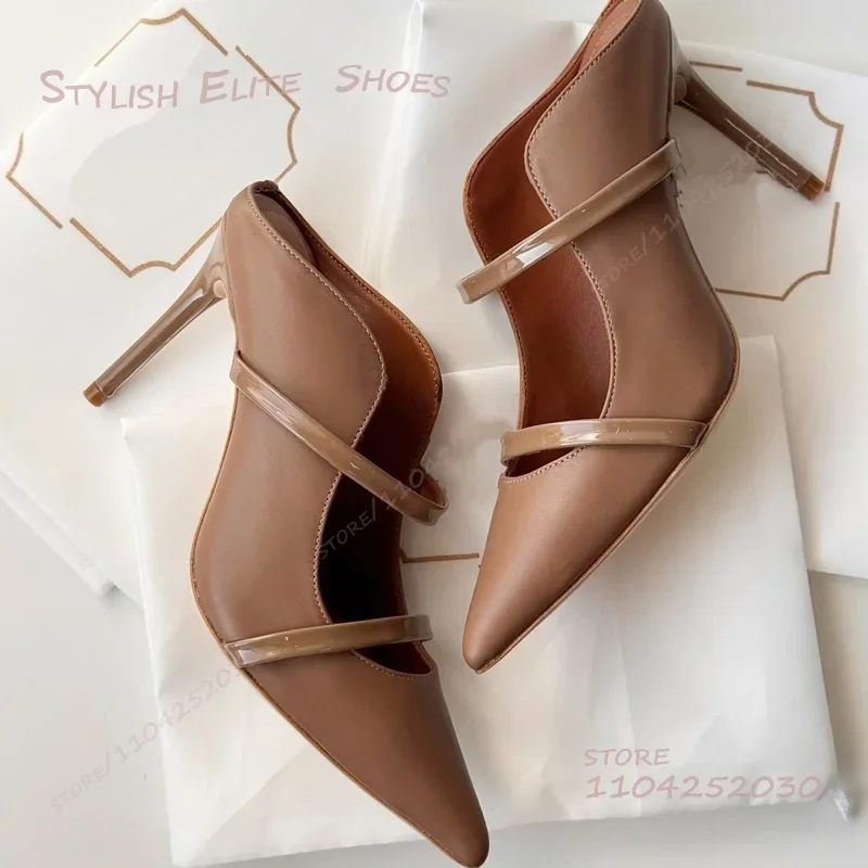 Темно-коричневые женские туфли-лодочки цвета хаки с лепестками по бокам - Фотография_2