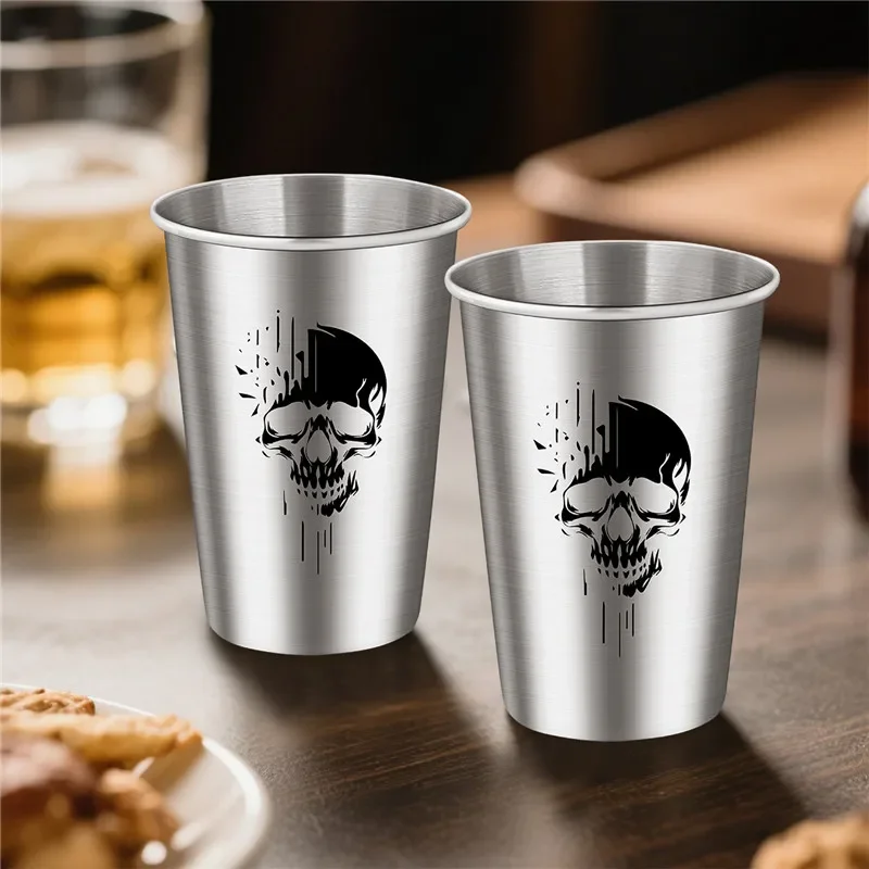 Чашка для пива из нержавеющей стали с головой черепа - Фотография_6