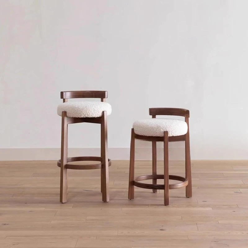 Скандинавский винтажный барный стул - стильный стул для макияжа со спинкой