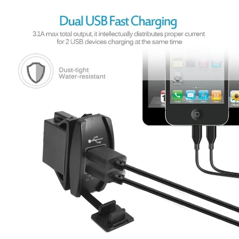 Зарядное устройство с двумя кулисными переключателями usb - Фотография_2