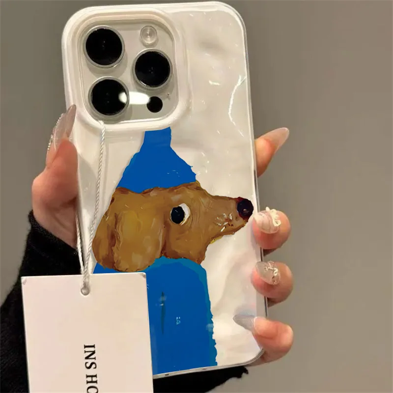 Blue hat puppy folds texture soft - Фотография_5