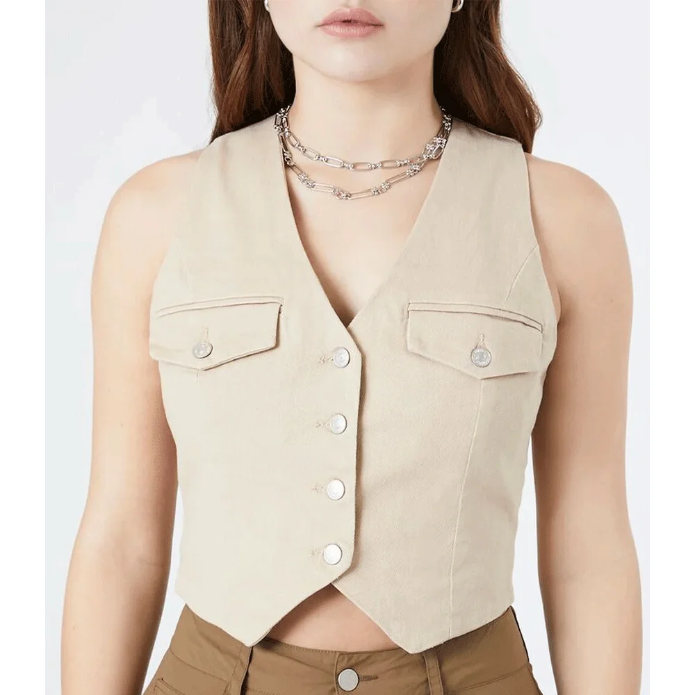 Хаки женский жилет современный