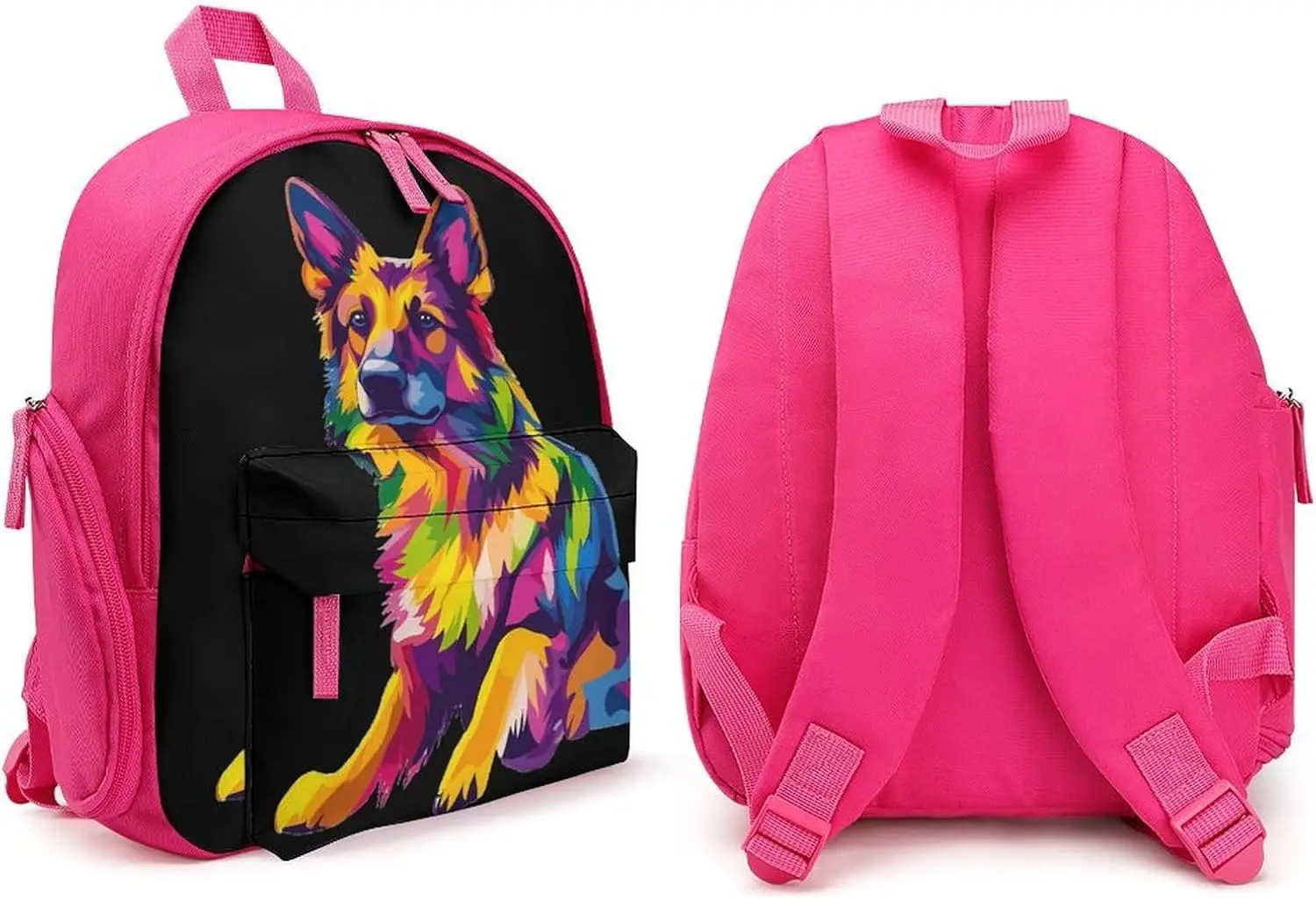 Красочный дорожный рюкзак для ноутбука с немецкой овчаркой - Фотография_4