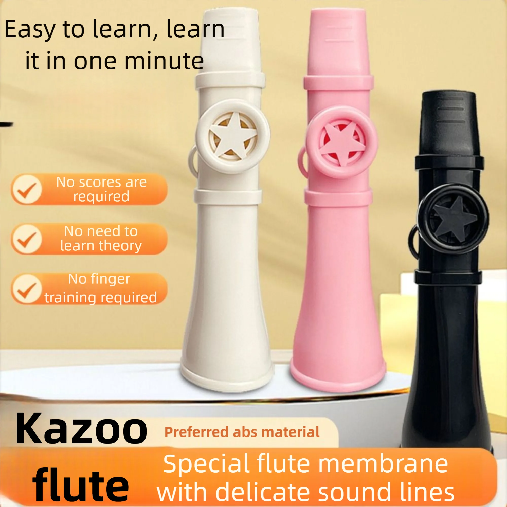 Портативная флейта kazoo из абс-пластика со шнурком