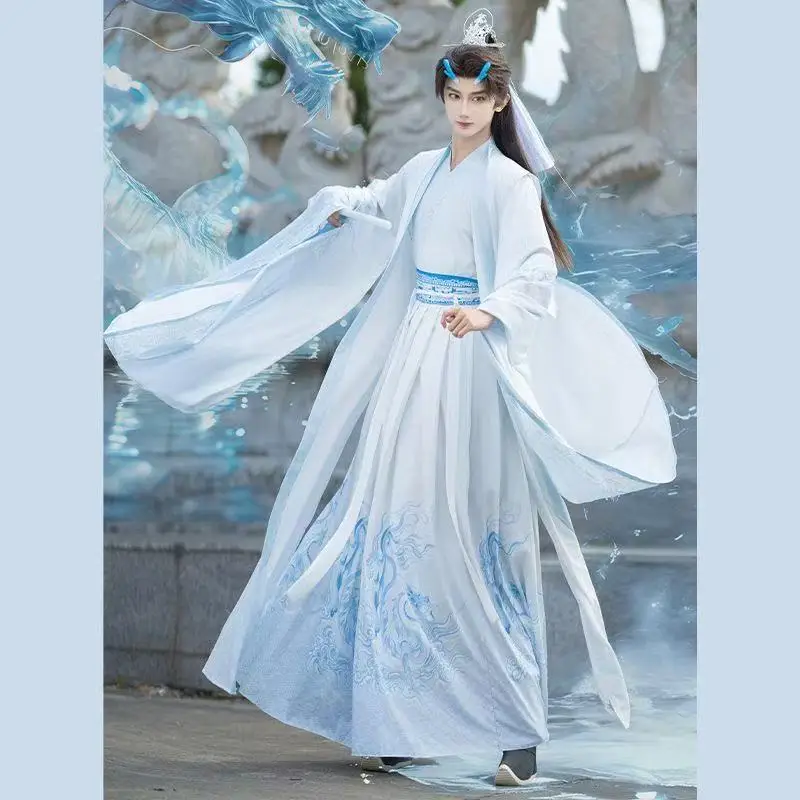 Классический принт дракона hanfu для мужчин и женщин - Фотография_5