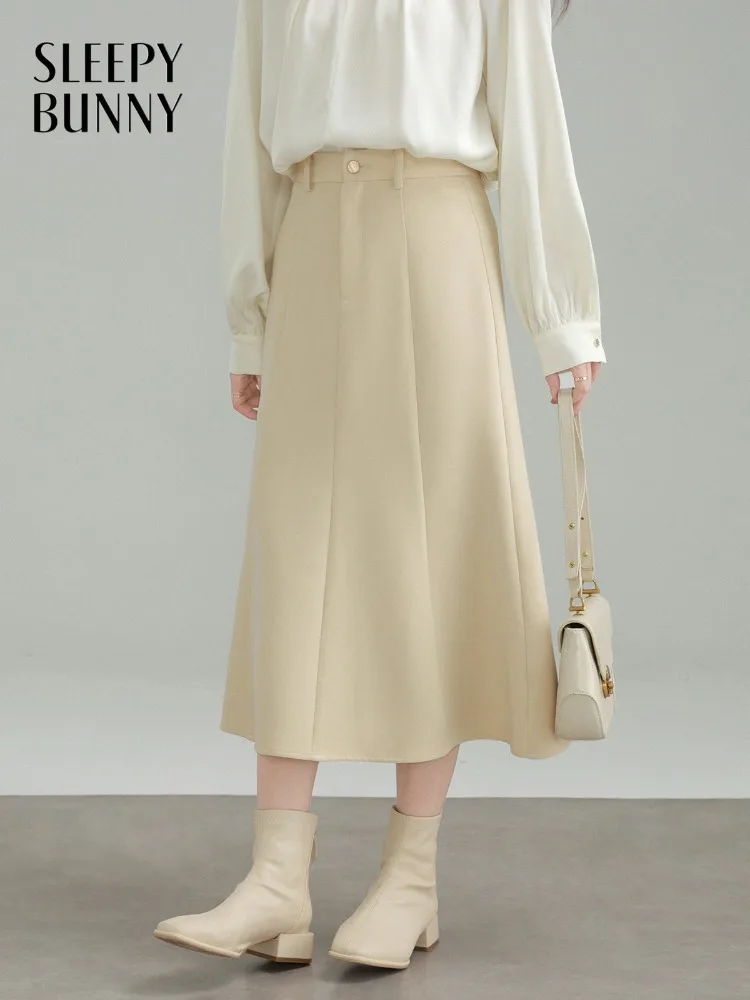 Элегантная женская юбка-миди с высокой талией