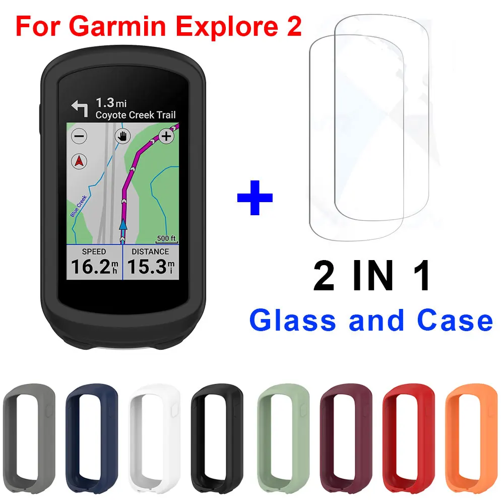 Защитный чехол 2 в 1 для garmin edge explore 2 + защитная пленка из стекла