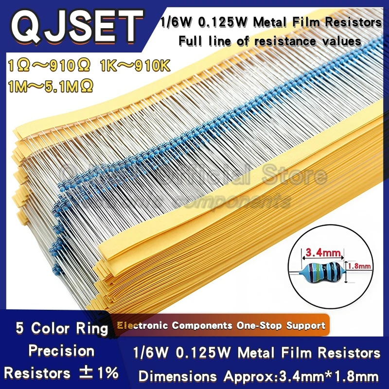 Металлопленочные резисторы 1/6 вт 1/8 вт 1% 0