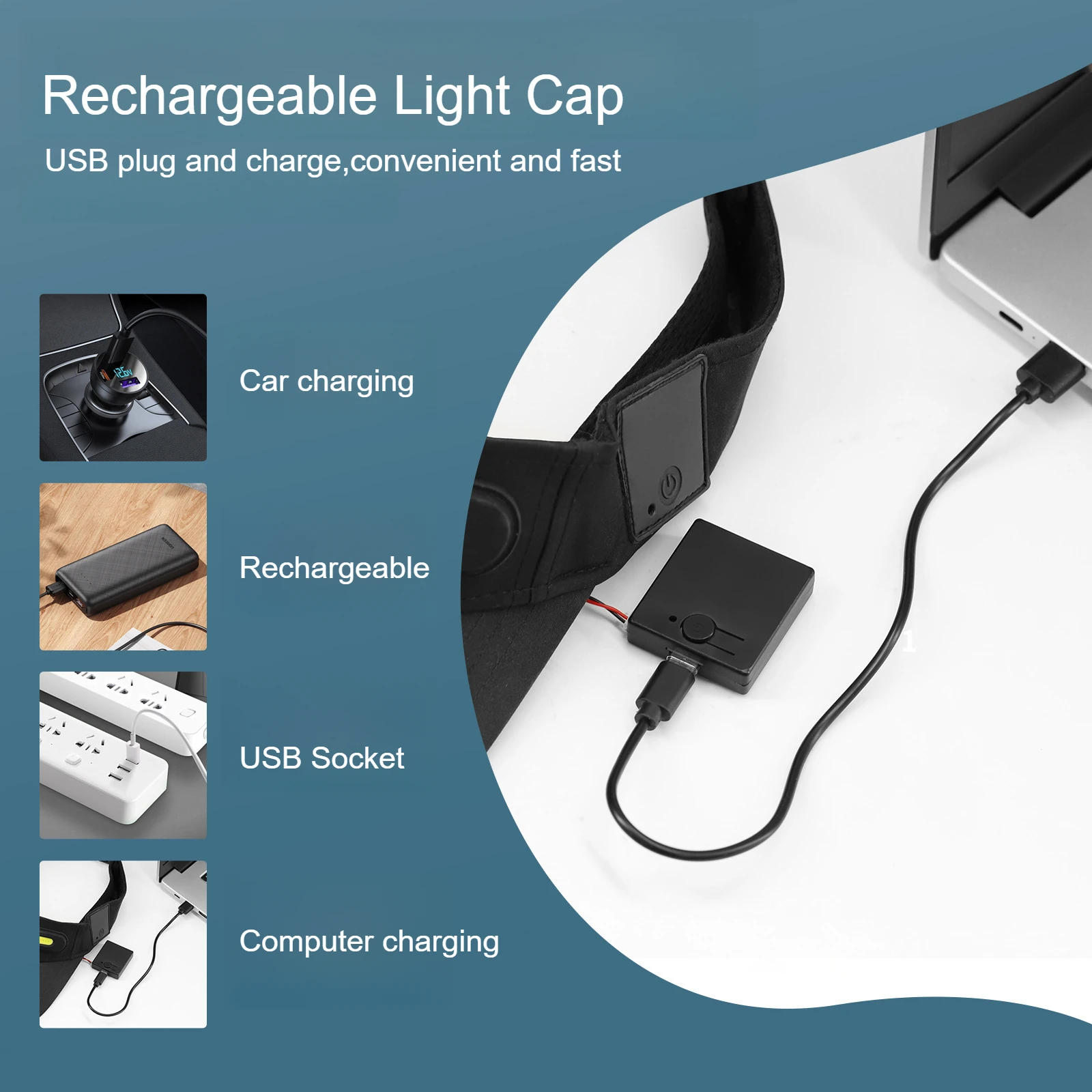 Дышащая бейсболка со светодиодной - Фотография_3