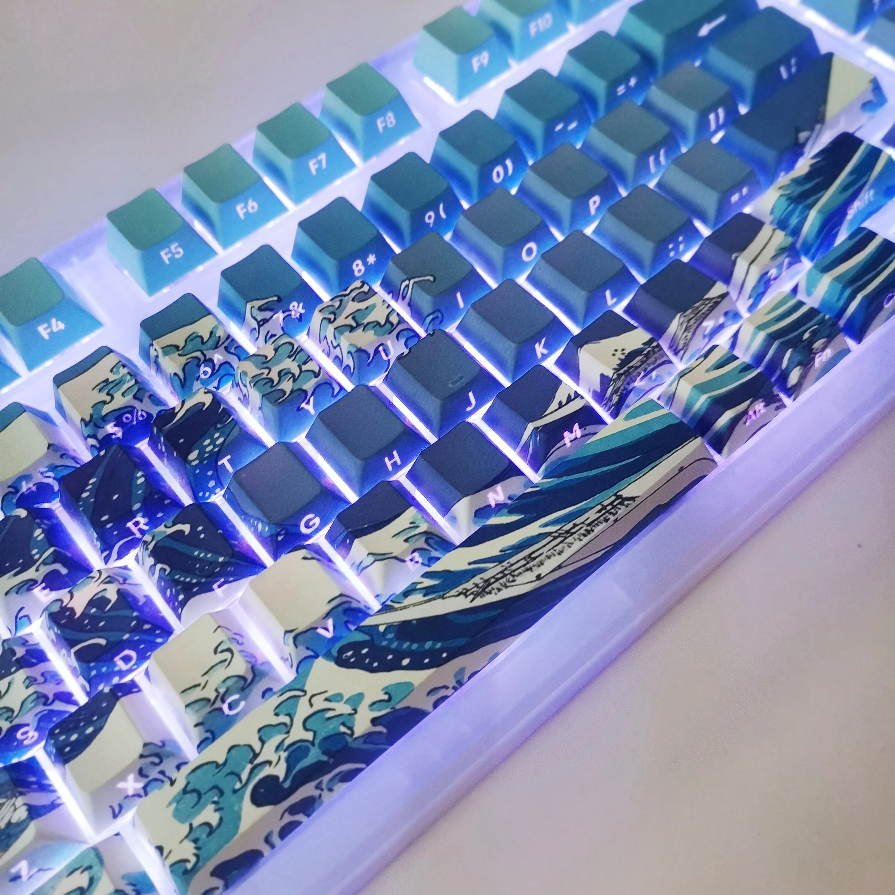 125-клавишные колпачки для клавиш с rgb-подсветкой и тематикой kanagawa - Фотография_3