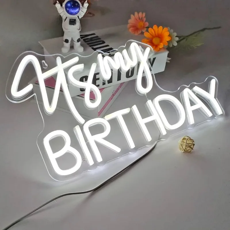 Светодиодный неоновый свет «это мой день рождения» - Фотография_4