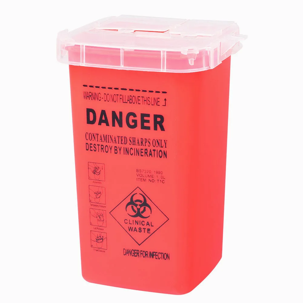 1л медицинский пластиковый контейнер для острых татуировок