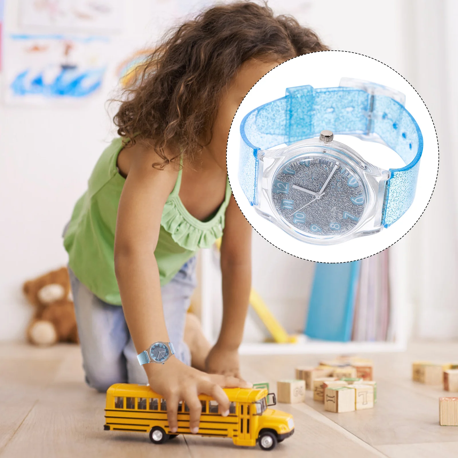 Детские часы, синие красочные мультяшные - Фотография_6