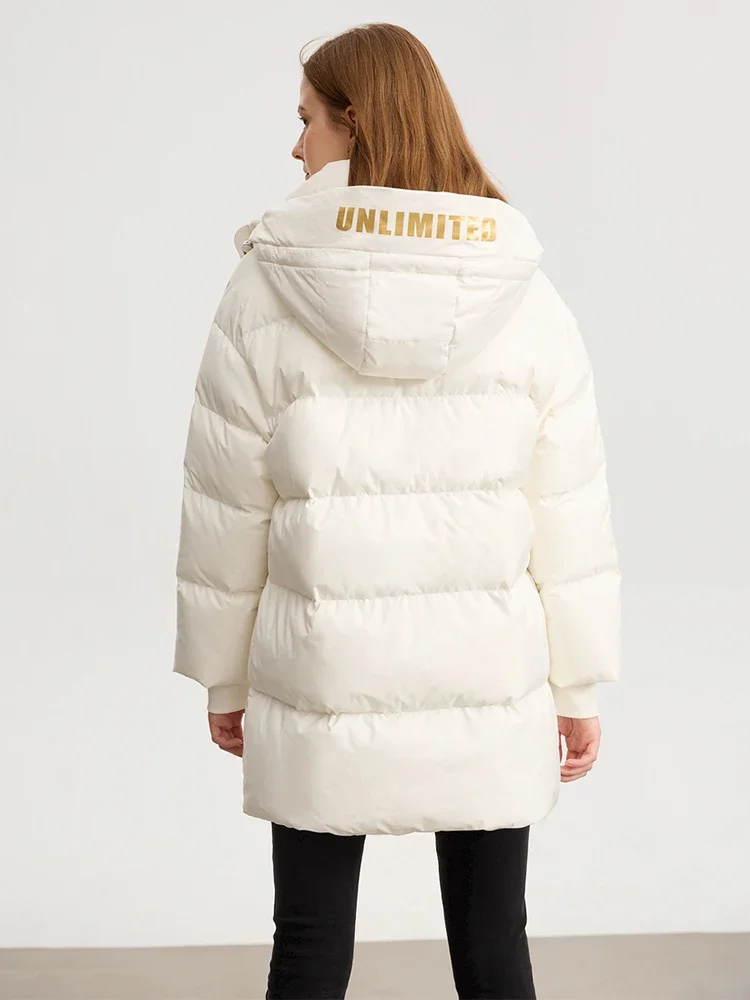 Женское пальто на хлопковом наполнителе с принтом букв amii - Фотография_3