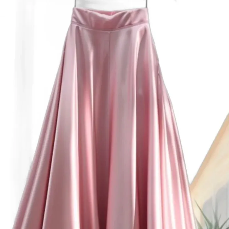 Женская однотонная плиссированная юбка трапециевидной формы - Фотография_5