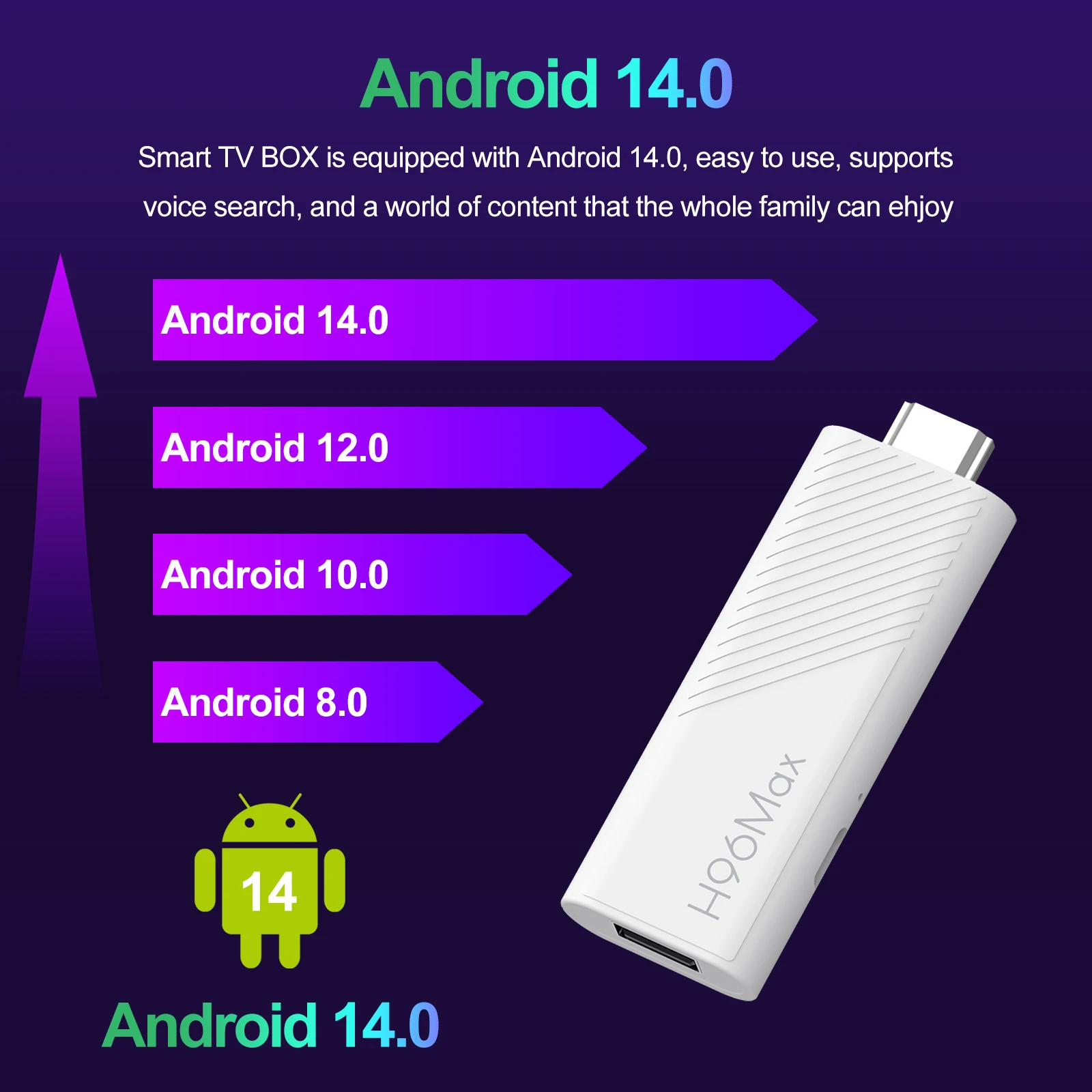 H96 max h313 tv stick android 14 2 гб 16 гб 8 гб dual wifi6 bt5 - Фотография_3
