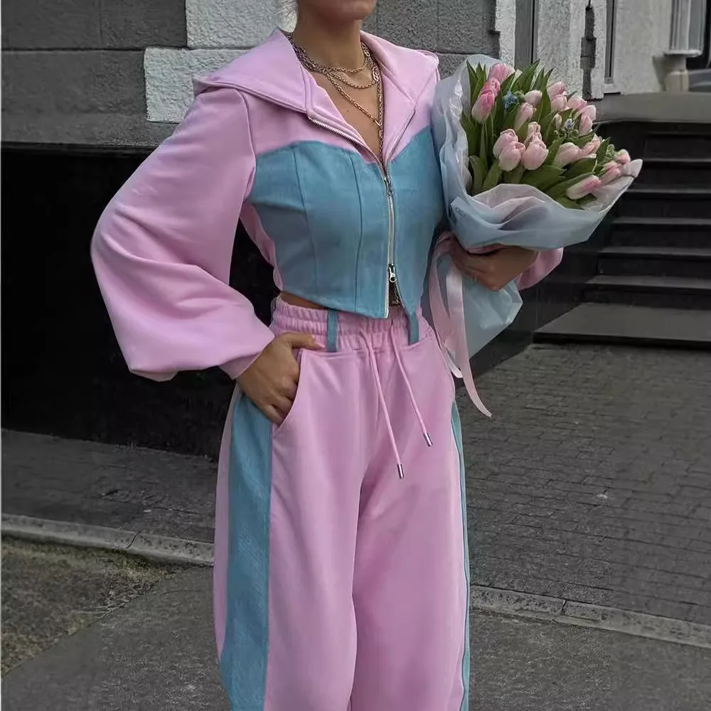 Повседневные лоскутные джинсовые комплекты из 2 предметов - Фотография_5