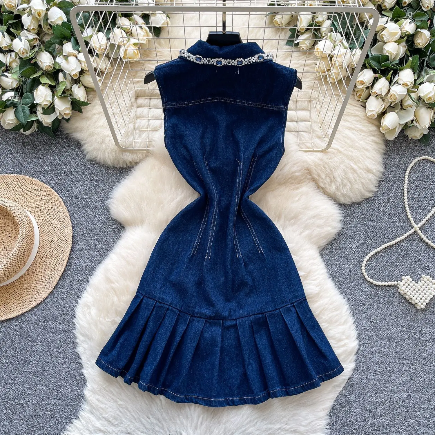 Джинсовое платье женские платья - Фотография_3