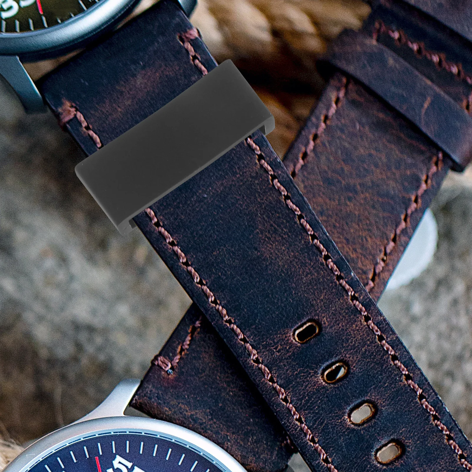 22 мм, черный силиконовый ремешок для часов - Фотография_5