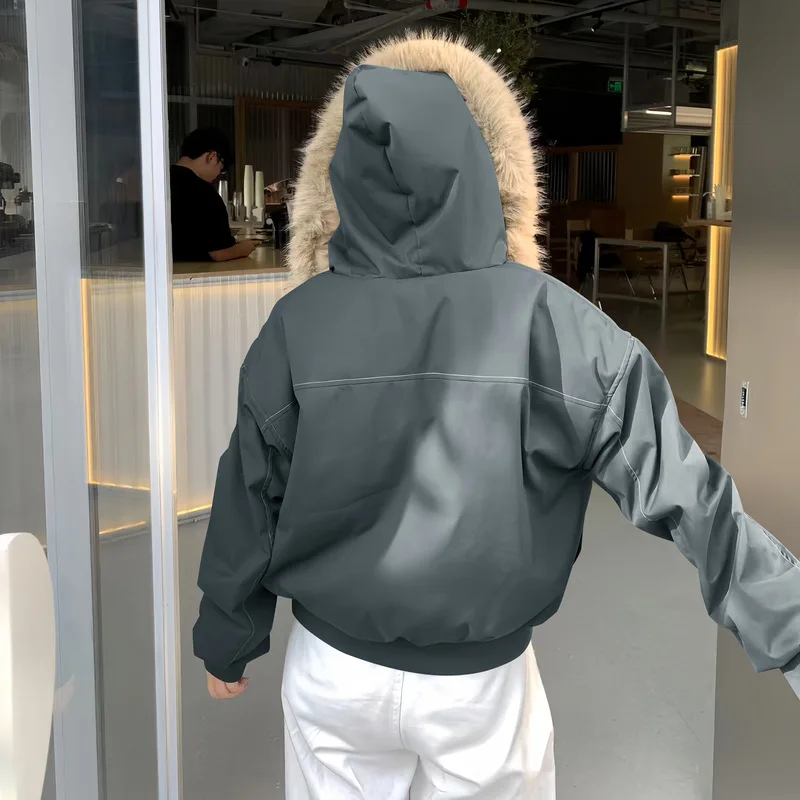 202, парки с капюшоном и меховым воротником в американском стиле ретро - Фотография_3