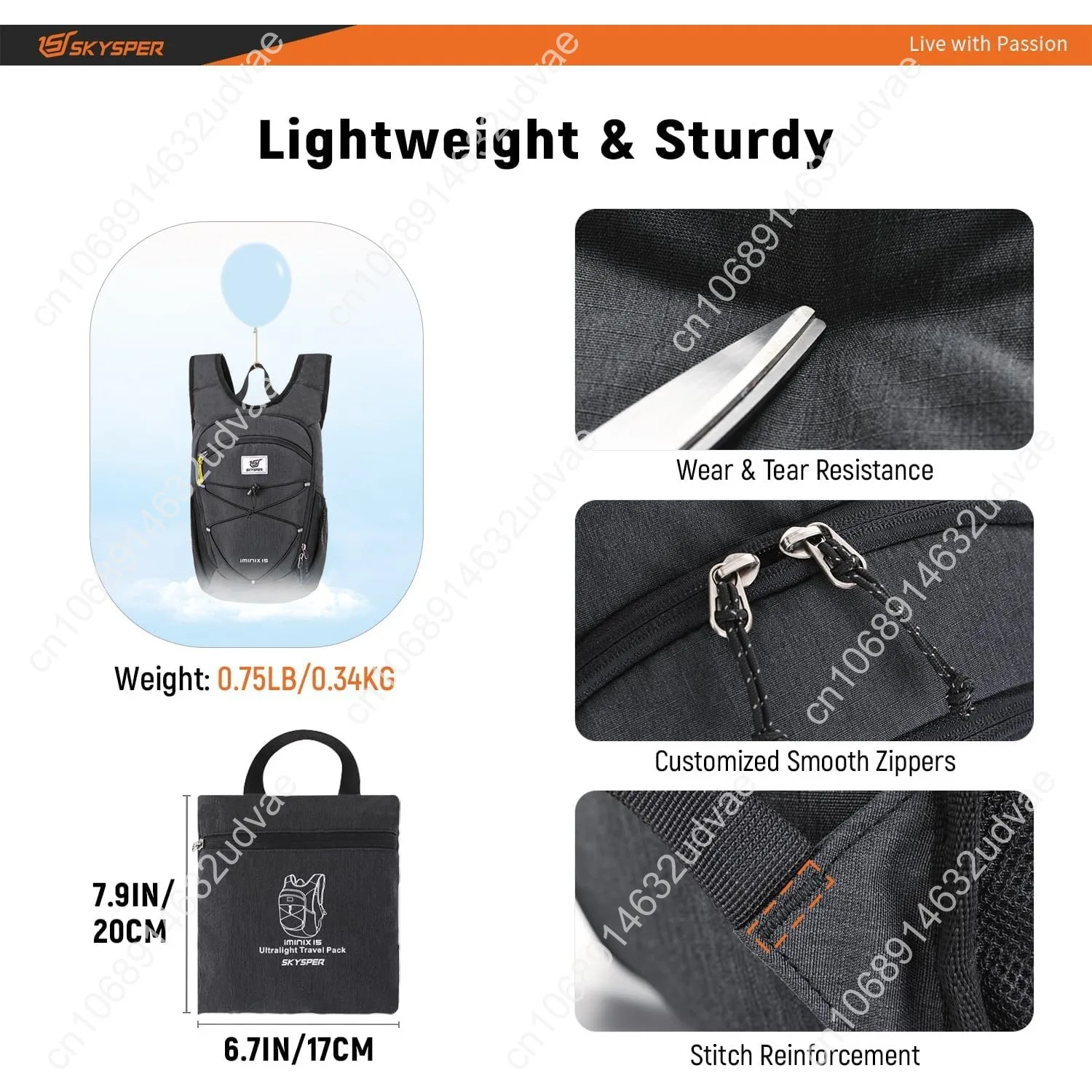 Складной походный рюкзак легкий - Фотография_3