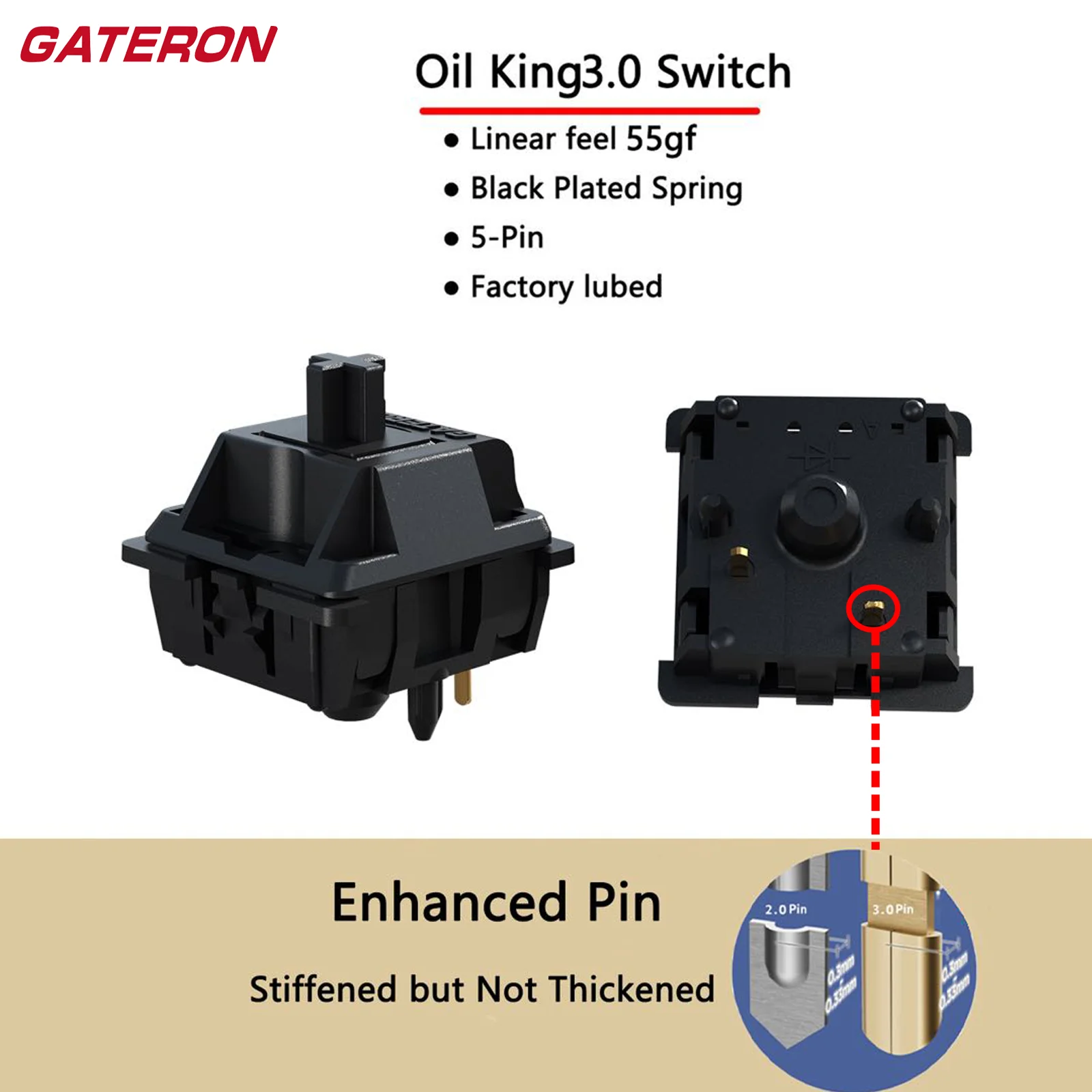 Переключатели gateron oil king 3.0 для механической клавиатуры - Фотография_6