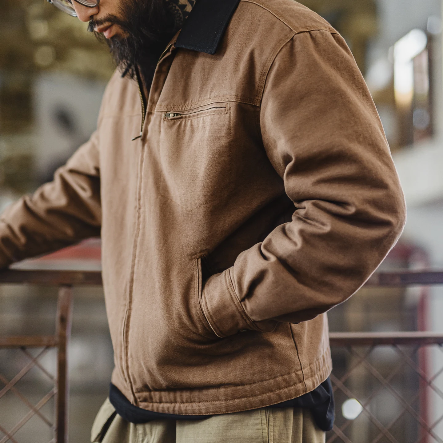 Винтажная мужская куртка maden j001 detroit с воротником с лацканами - Фотография_2