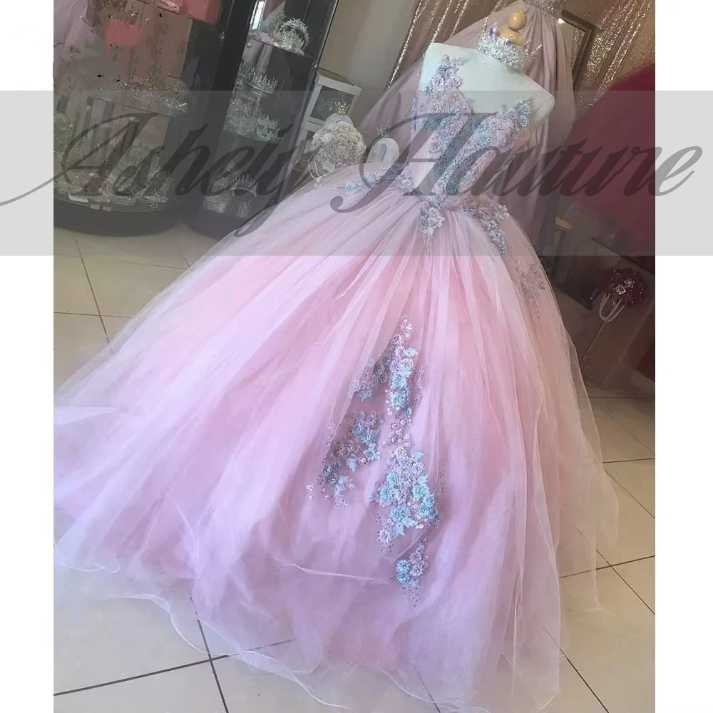 Роскошные телесные розовые платья quinceanera по индивидуальному заказу - Фотография_6