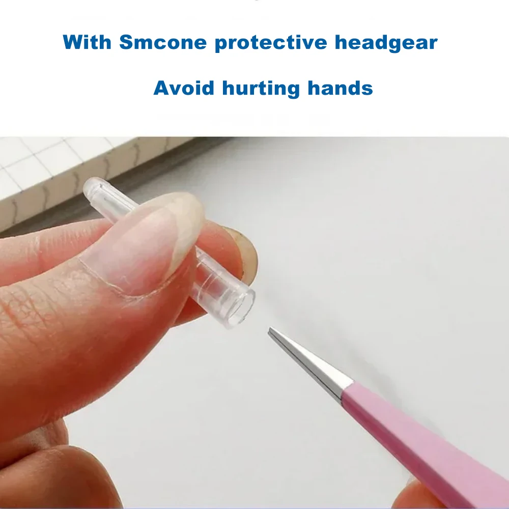 Цветные прямые + изогнутые пинцеты из нержавеющей стали для дизайна ногтей - Фотография_2