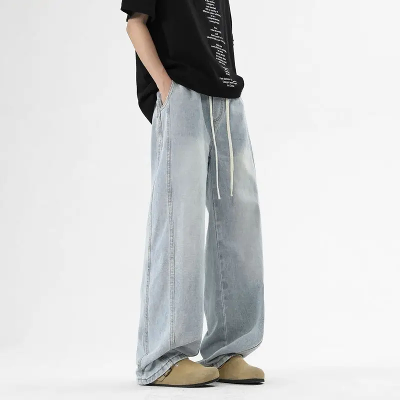 Мужские потертые джинсы большого размера на весну и осень - Фотография_5