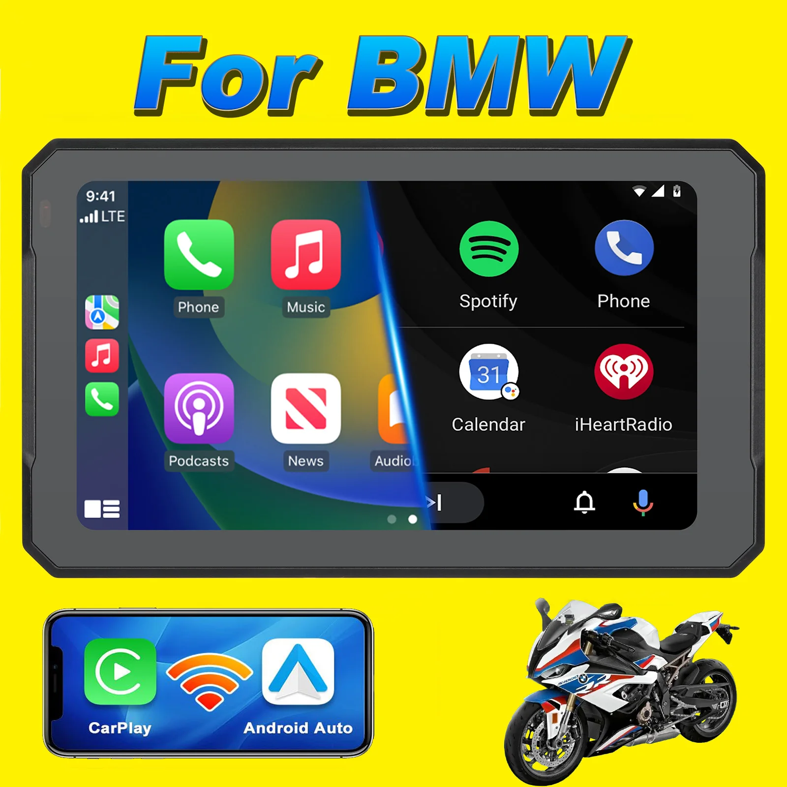 7 inch motorcycle for bmw portable