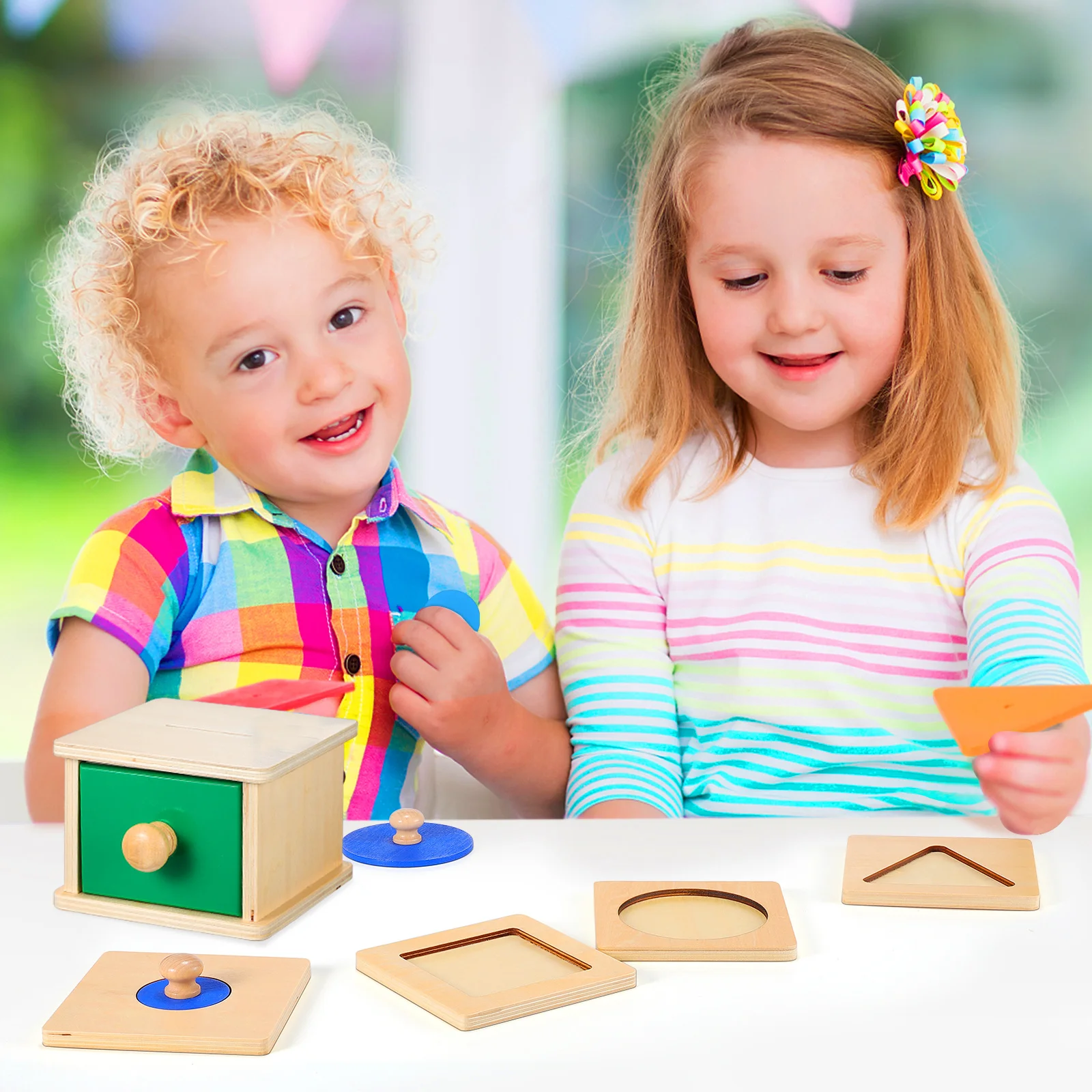 2 компл., деревянная коробка для монет монтессори - Фотография_3