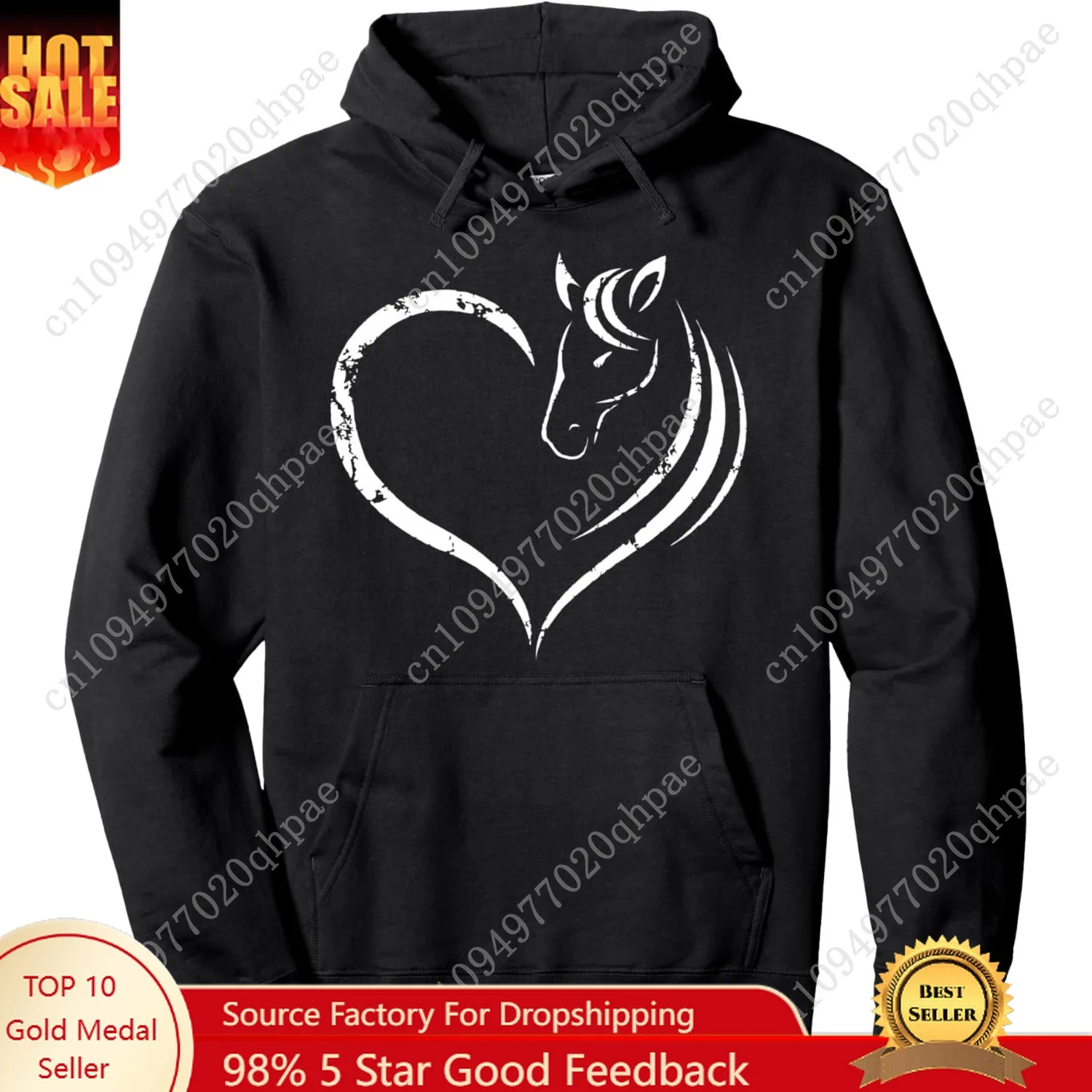 Голова лошади внутри сердца для женщин