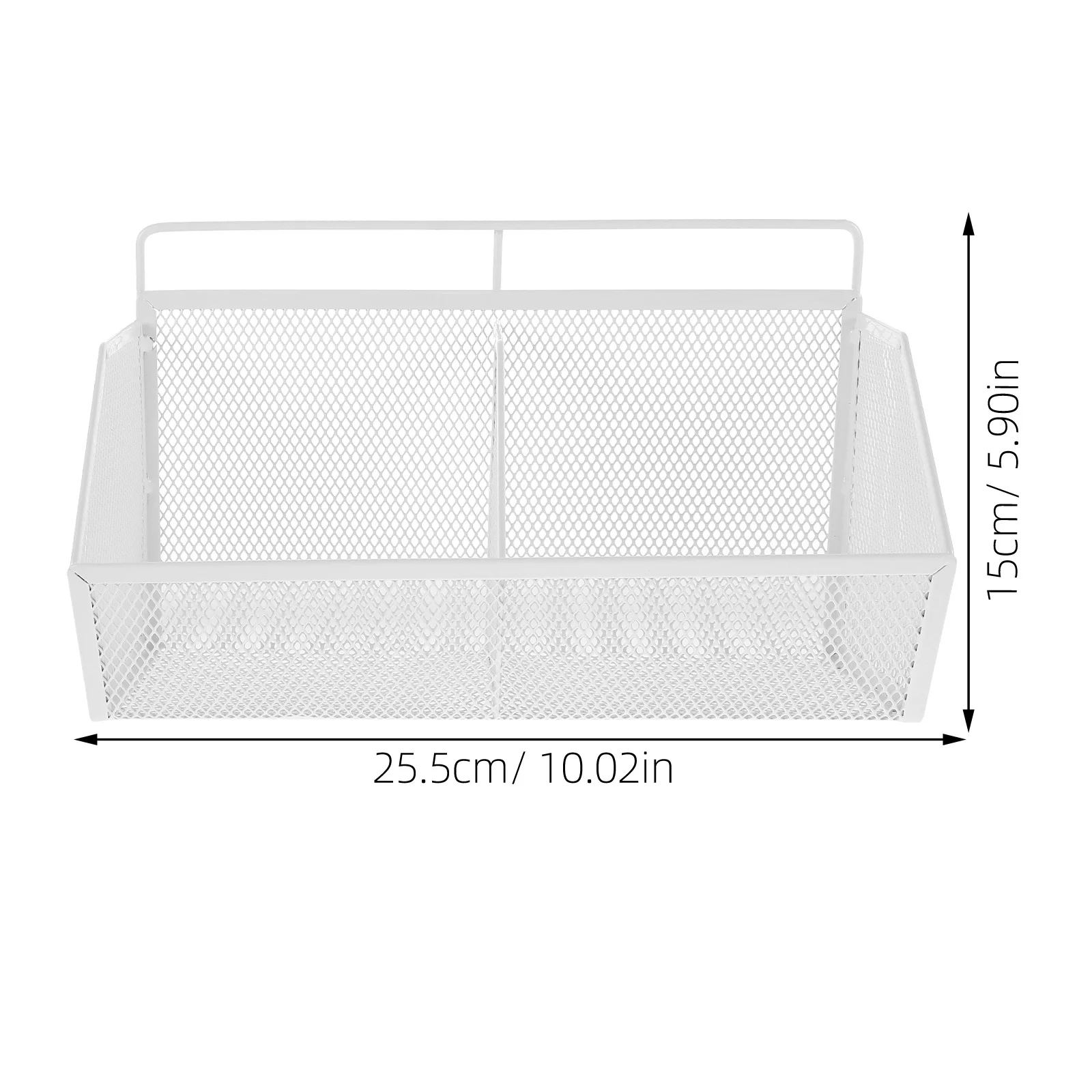 Белый металлический 2-секционный наклонный настольный органайзер - Фотография_3