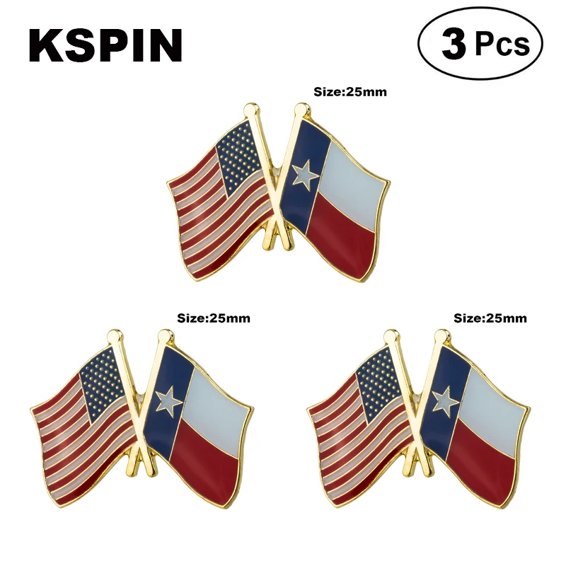 U.s.a.& texas frendship броши