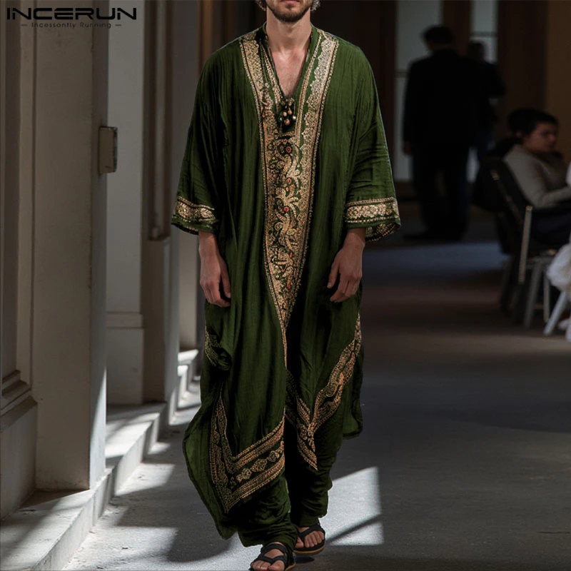 Incerun мужчины jubba thobe печворк - Фотография_5