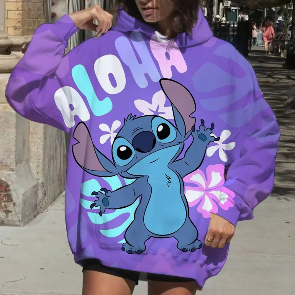 Женская толстовка с капюшоном kawaii stitch - Фотография_2